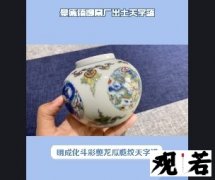 明成化斗彩夔龙瓜瓞纹天字罐,明成化斗彩,天字罐